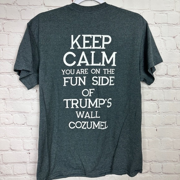 Cozumel gray short sleeve cotton graphic t-shirt Trump, sz M - Picture 1 of 4